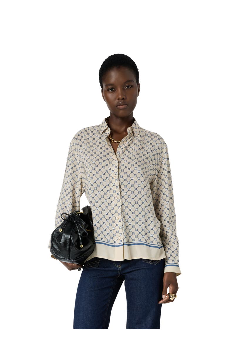 GERARD DAREL Clariane Monogram Print Shirt, Main, color, Jeans