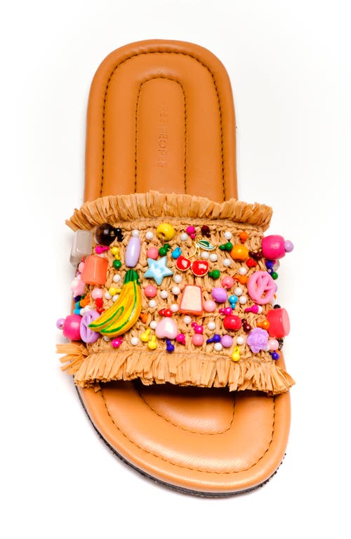Free People Shipwrecked Beaded Slide Sandal In Orange Multi