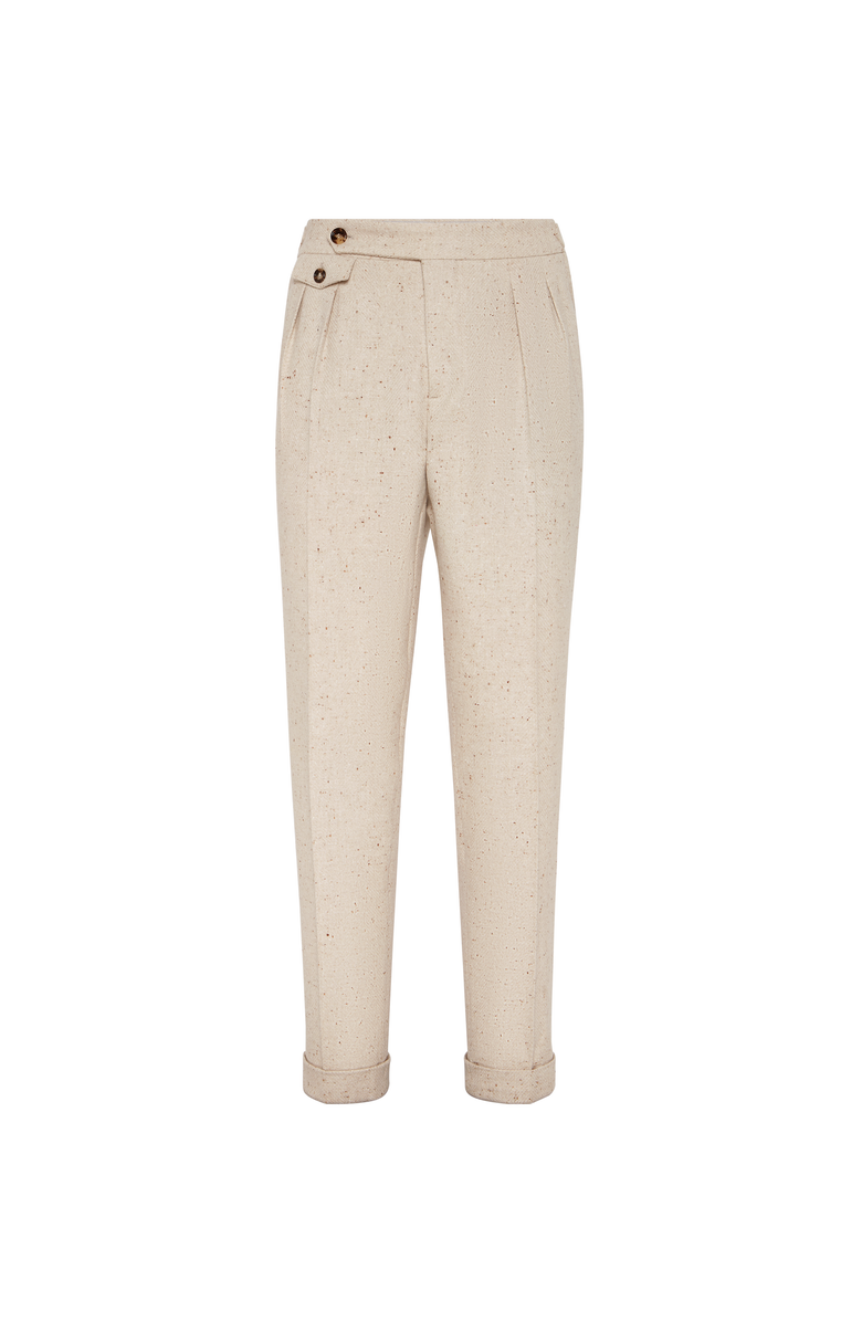 Brunello Cucinelli Diagonal twill trousers, Main, color, Buff