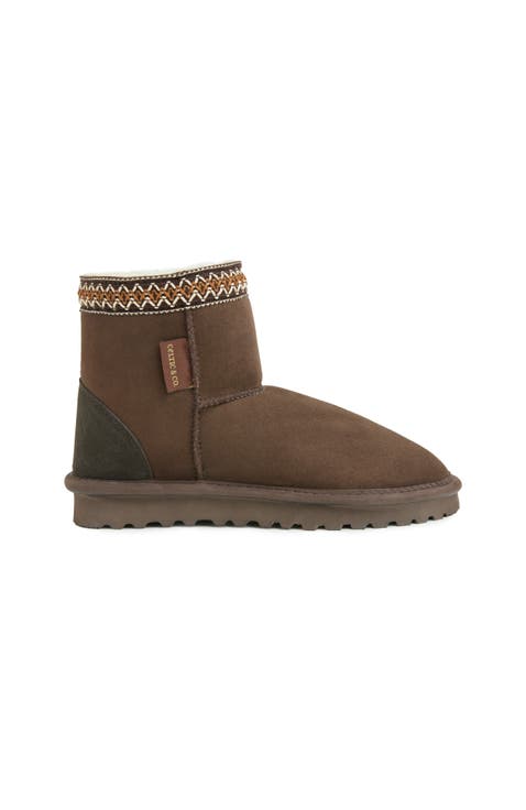 Braid Trim Shearling Shortie Boot