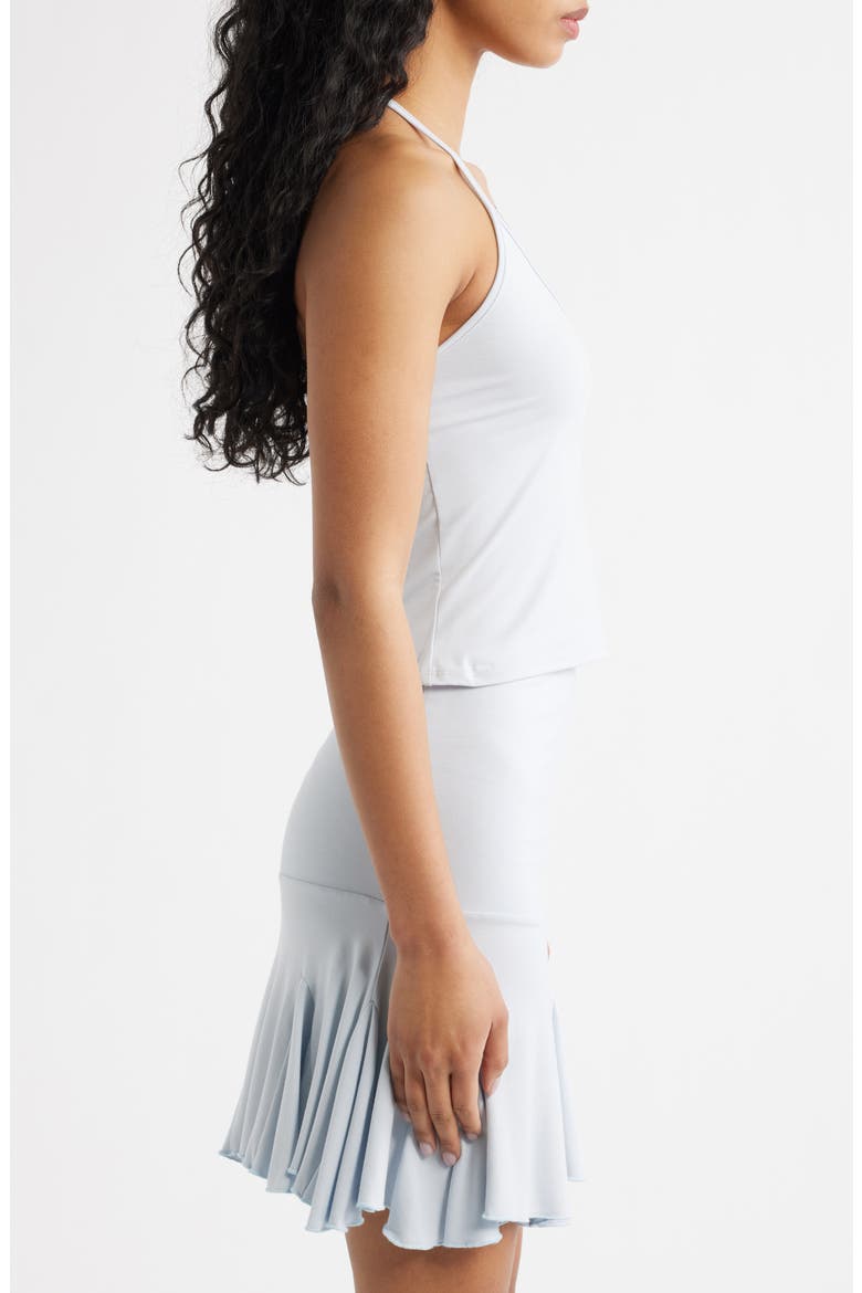 Mollie Halter Neck Knit Minidress, Alternate, color, BABY BLUE