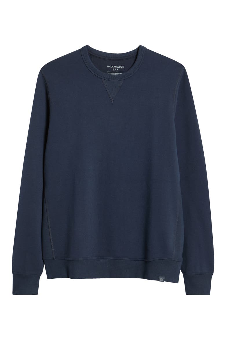 Ace Cotton Blend French Terry Crewneck Sweatshirt, Alternate, color, TOTAL ECLIPSE
