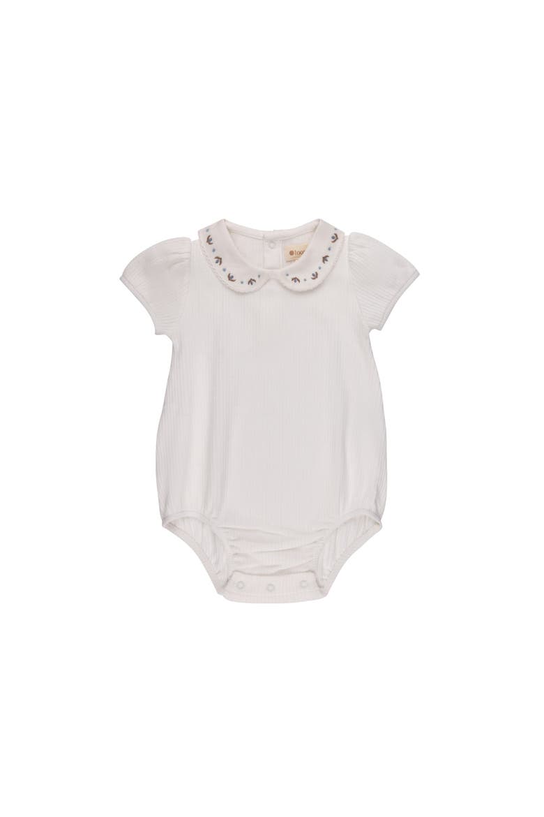 Looms Keepsake Collection - Romper, Alternate, color, Ivory/Blue