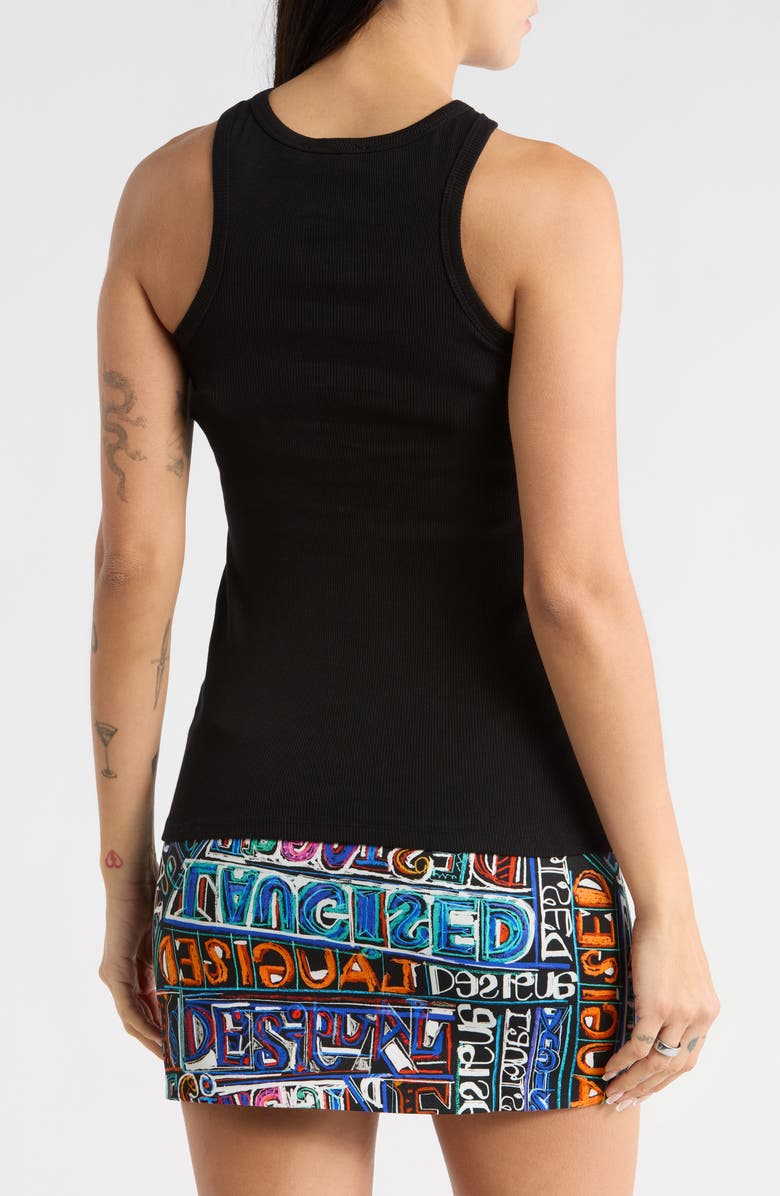 Desigual Front Twist Tank, Alternate, color, Black