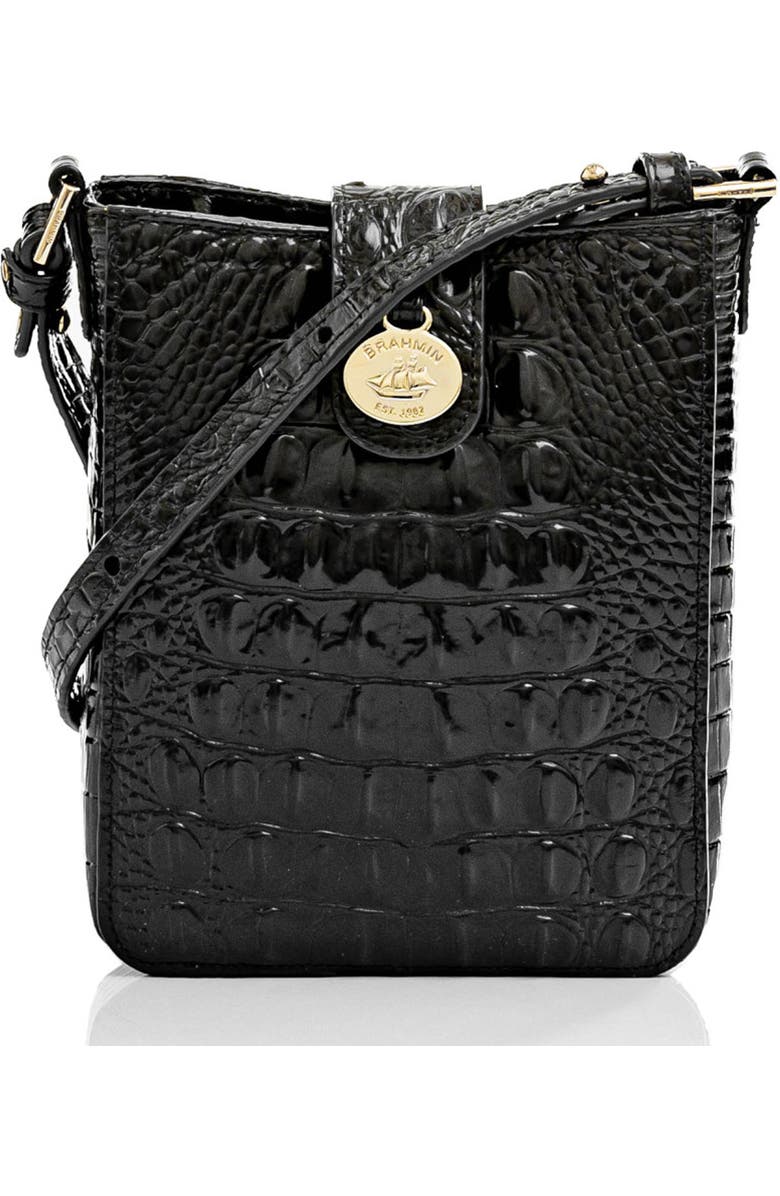 Brahmin Marley Croc Embossed Leather Crossbody Bag, Main, color,