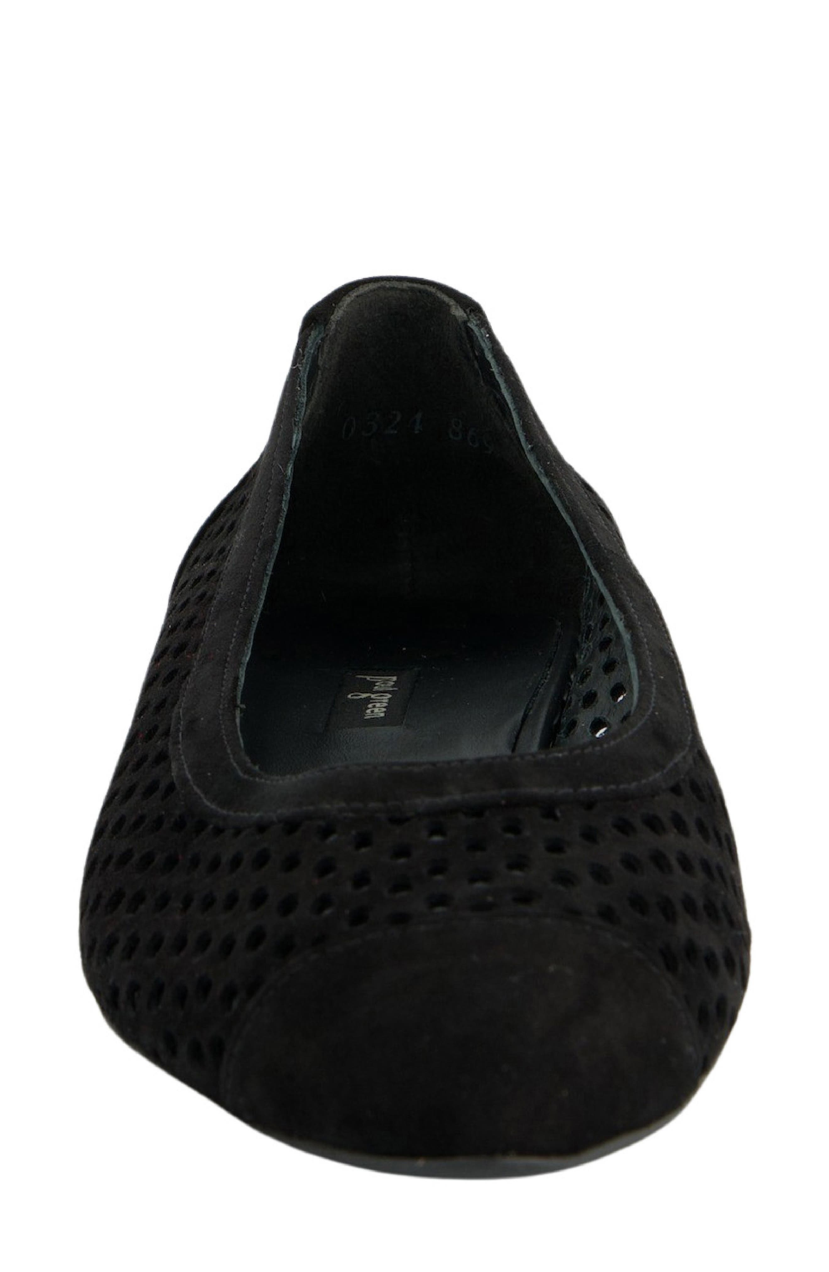 Paul Green Deanna Pointed Cap Toe Flat, Alternate, color, Black Suede