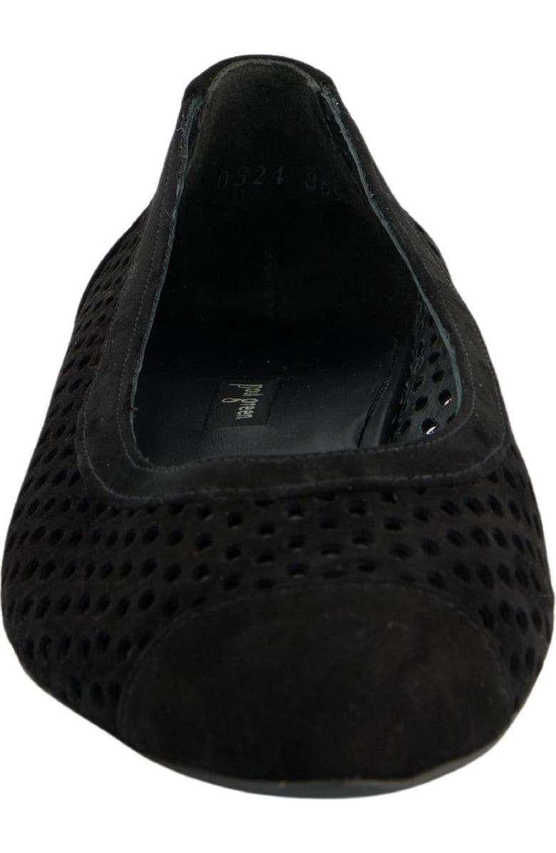Paul Green Deanna Pointed Cap Toe Flat, Alternate, color, Black Suede