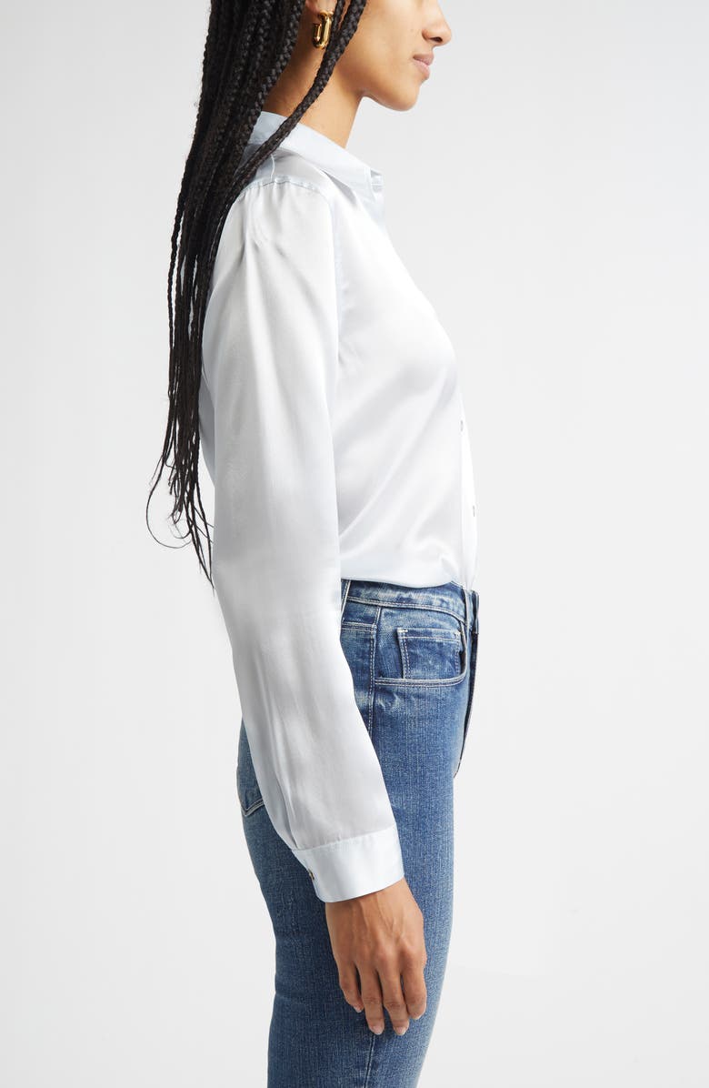 L'AGENCE Tyler Silk Blouse, Alternate, color, Pale Mist Blue