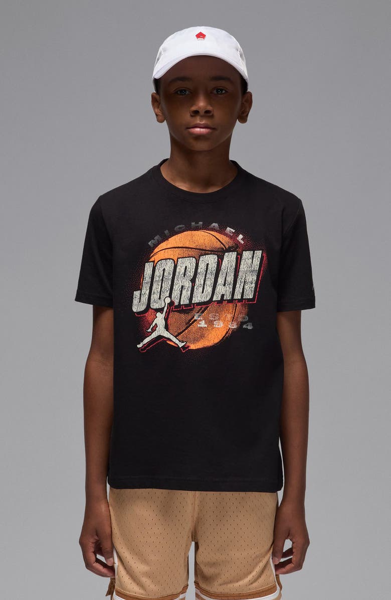Jordan Kids' Distressed Chrome T-Shirt, Alternate, color, Black