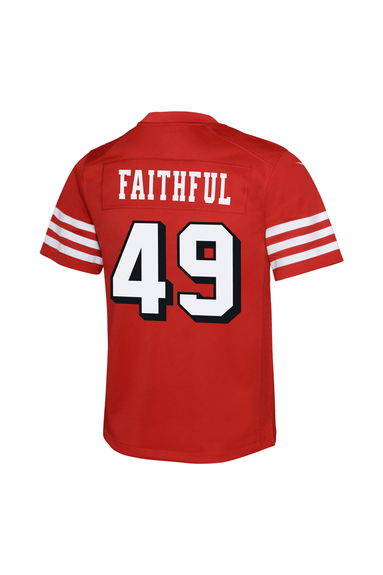Youth Nike The Faithful Scarlet San Francisco 49ers Alternate 2 Game Jersey, Alternate, color, Scarlet