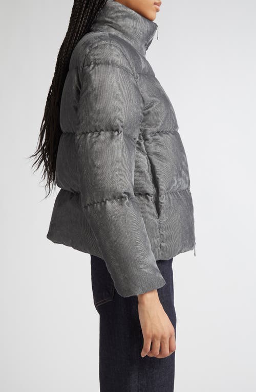 Herno Metallic Corduroy Down Jacket In Gray