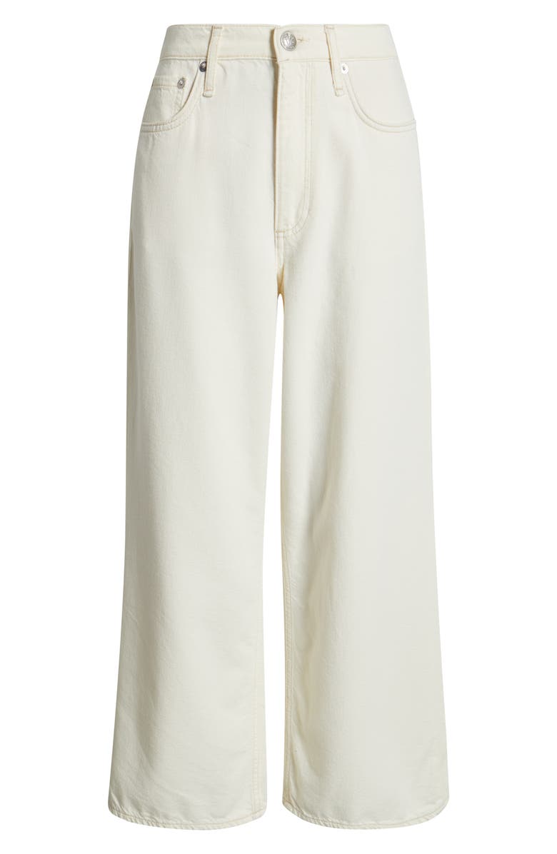 rag & bone Featherweight Andi High Waist Ankle Wide Leg Jeans, Alternate, color, Ecru