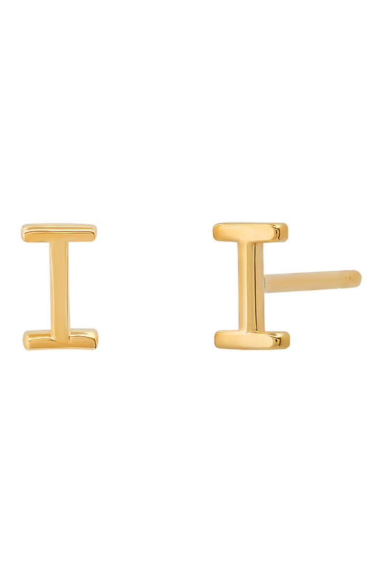 Initial Stud Earrings, Main, color, 14K YELLOW GOLD-I