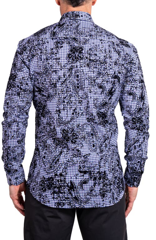 Maceoo Fibonacci Ascension Contemporary Fit Button-up Shirt In Blue