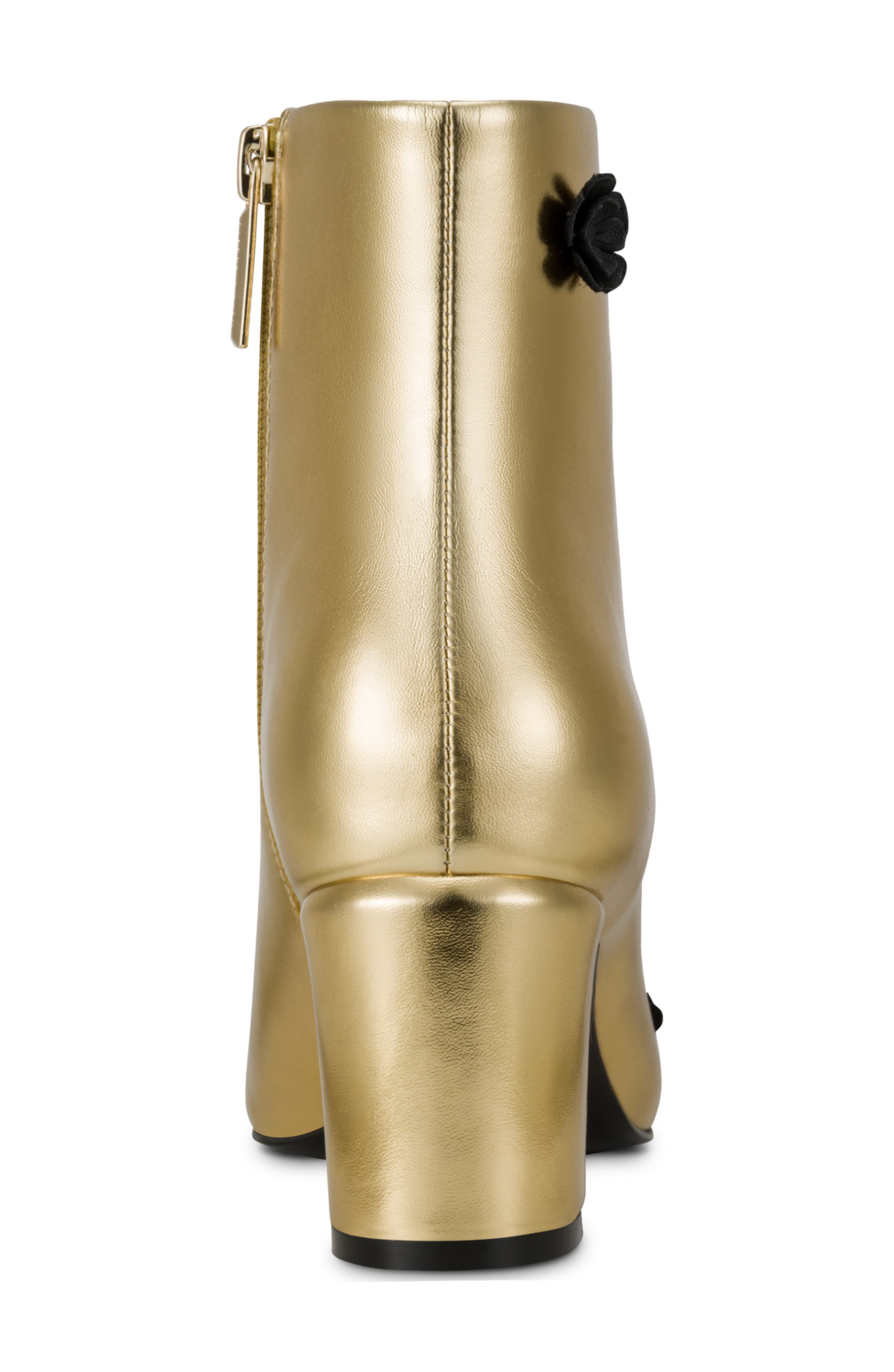 KARL LAGERFELD PARIS Dalyn Fleur Embellished Bootie, Alternate, color, Gold