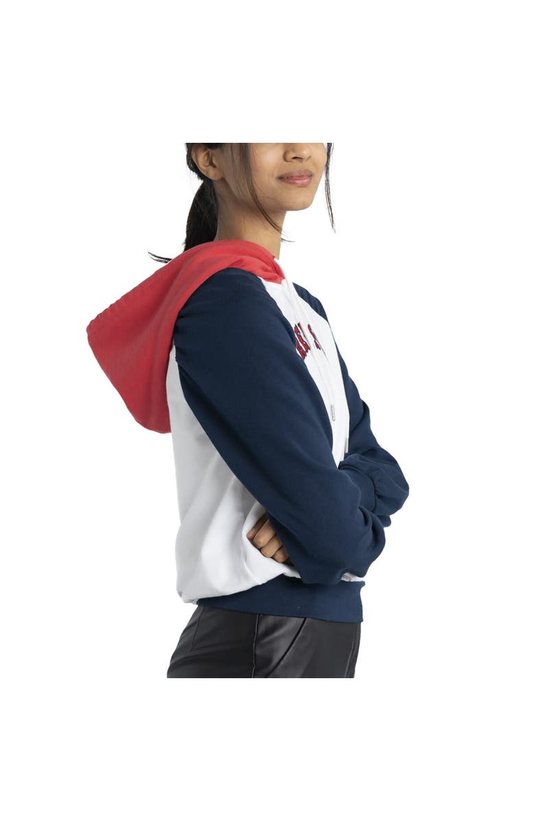 LUSSO Women's Lusso White Boston Red Sox Marlowe Tri-Blend Raglan Pullover Hoodie, Alternate, color, White