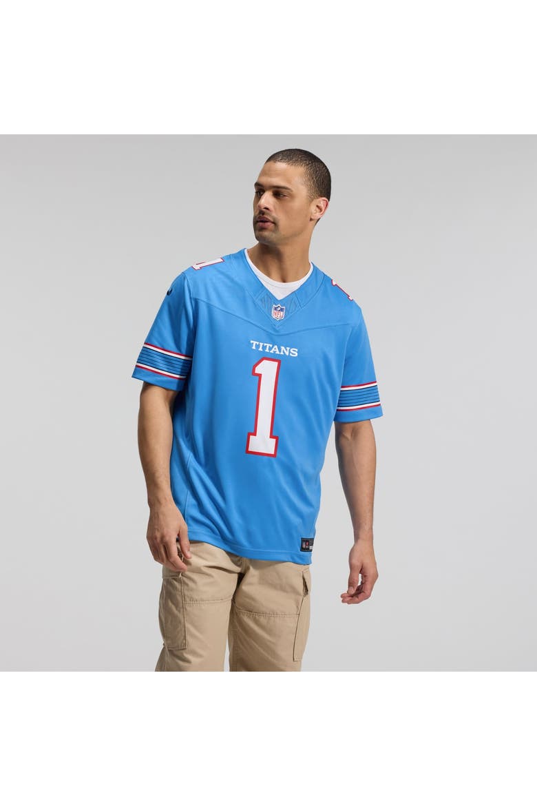 Men's Nike Cameron Ward Light Blue Tennessee Titans Team Vapor F.U.S.E. Stitched Limited Jersey, Alternate, color, Light Blue