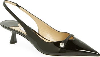SALE!!Jimmy Choo★AMITA Black Fishnet Mesh and Nappa Slingback Pumps | AMITA 45