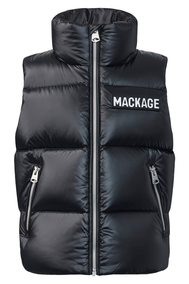 Kids' Charlee Quilted Down & Feather Fill Puffer Vest, Main, color, BLACK