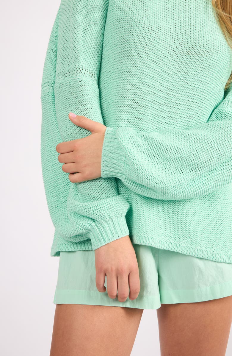 Viens Avec Moi Lightweight Relaxed Fit Sweater, Alternate, color, Aqua
