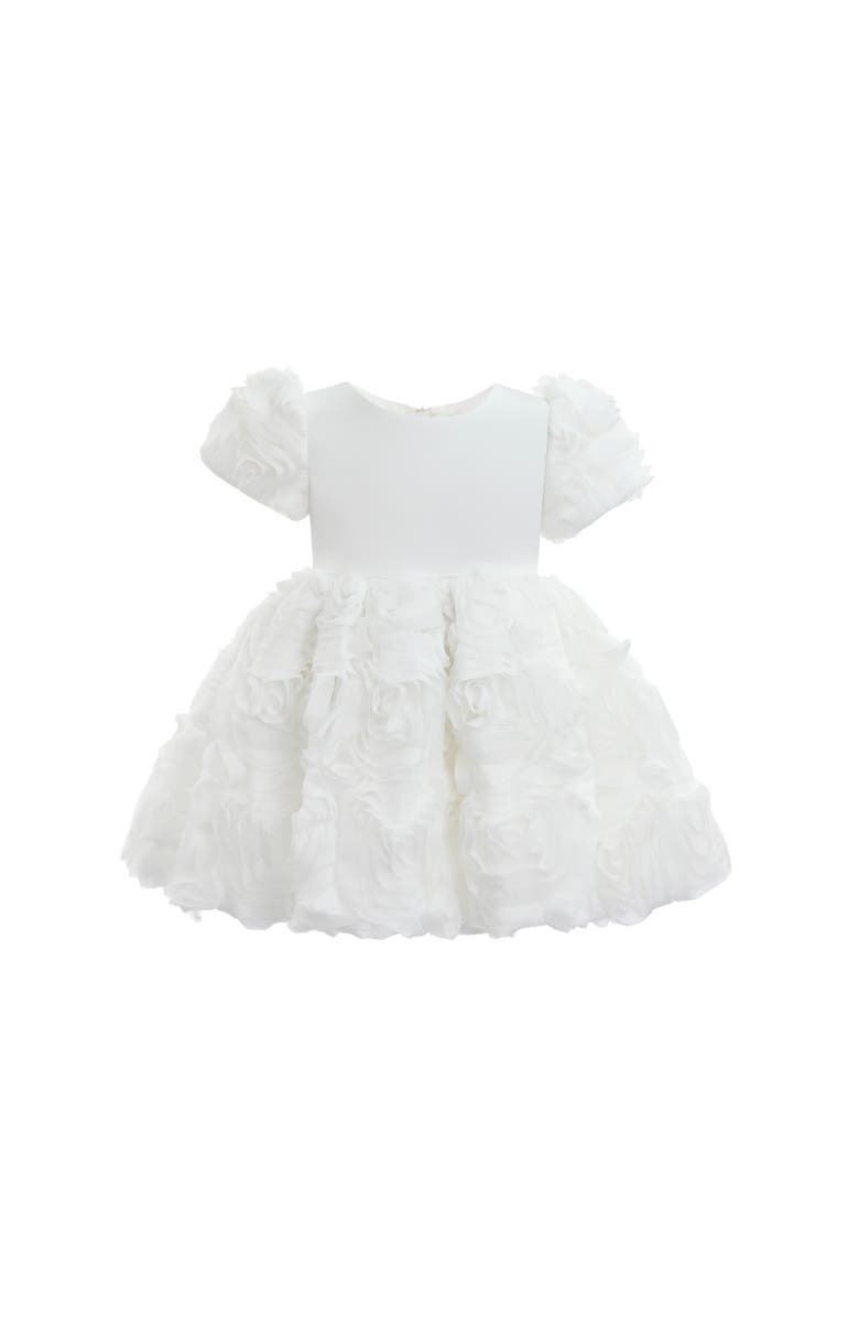 Tulleen Bow Rosette Dress, Main, color, White