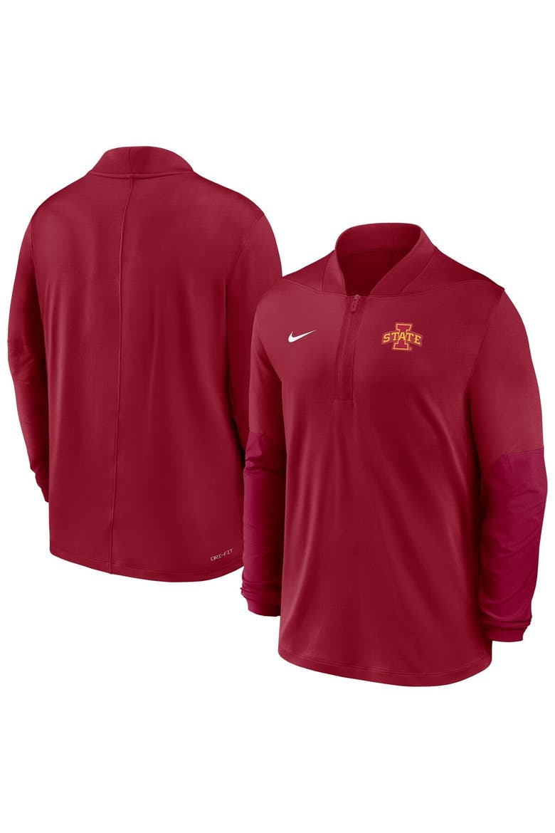 Men's Nike  Cardinal Iowa State Cyclones Dri-FIT Half-Zip Pullover, Main, color, Cardinal
