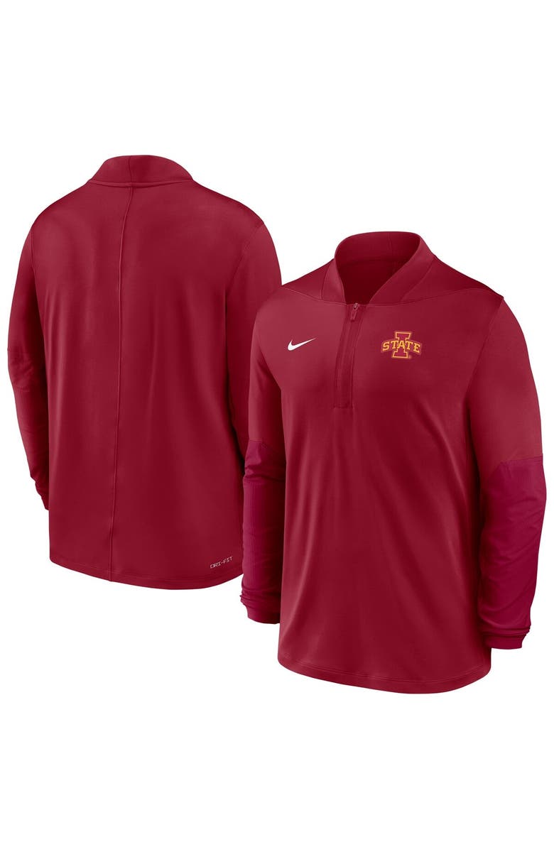 Nike Men's Nike Cardinal Iowa State Cyclones Dri-FIT Half-Zip Pullover, Main, color, Cardinal