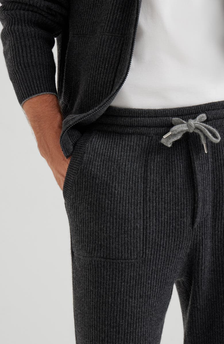 Brunello Cucinelli Knit joggers, Alternate, color, Charcoal
