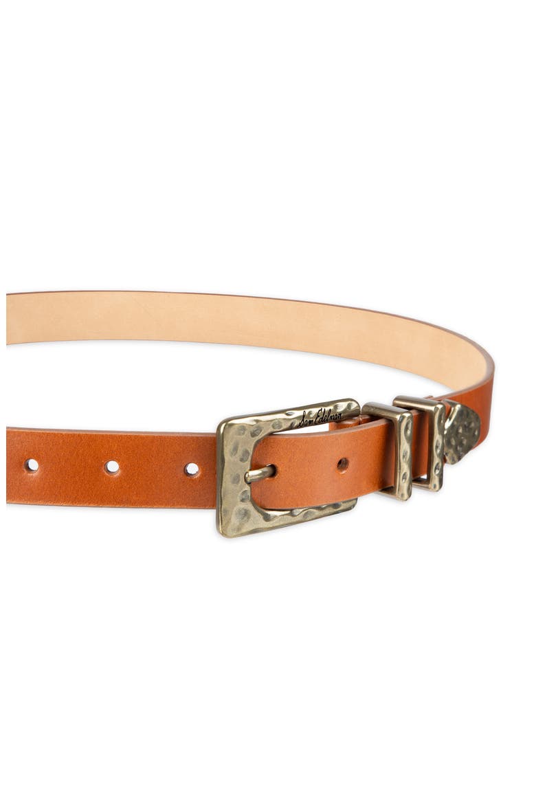 Hammered Leather Belt, Alternate, color, LIGHT BROWN