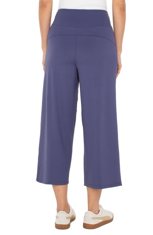 Liverpool Los Angeles Stretch Nylon Crop Wide Leg Pants In Blue