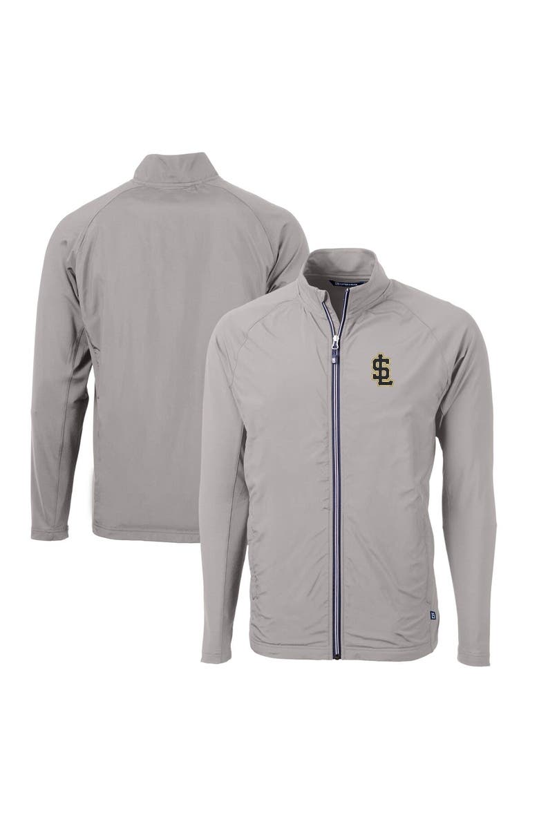 Cutter & Buck Men's Cutter & Buck  Gray Salt Lake Bees Adapt Eco Knit Hybrid Recycled Full-Zip Jacket, Alternate, color, 