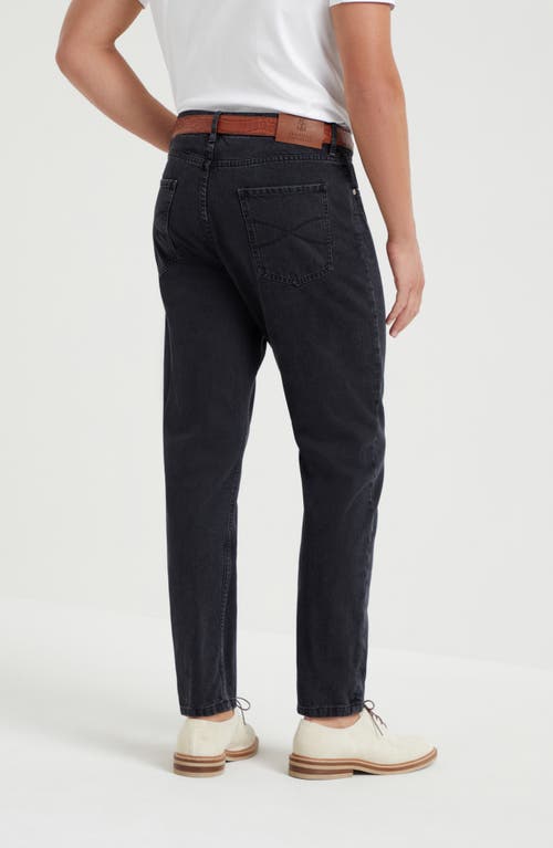 Brunello Cucinelli Denim Iconic Fit Five-pocket Pants In Dark Grey