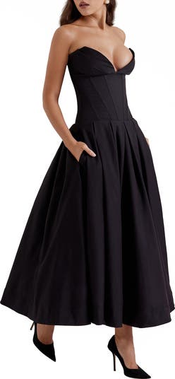 Lady Strapless Midi Dress