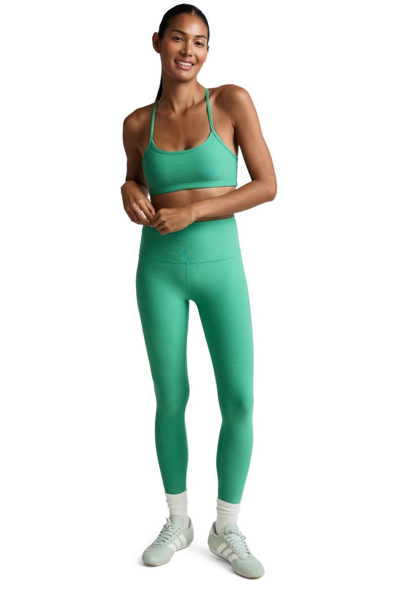 Space Dye Slim Racerback Sports Bra, Alternate, color, BRIGHT EMERALD HEATHER