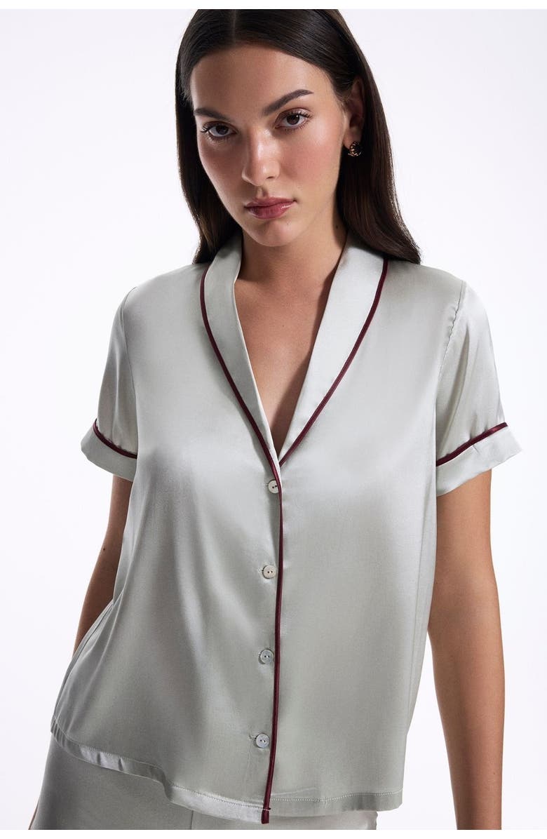 House Of Silk Silk Short Pyjama Suit, Alternate, color, Mint