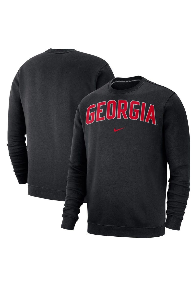 Men's Nike Black Georgia Bulldogs Club Fleece Sweatshirt, Main, color, Black