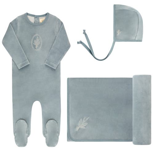 Ely's & Co. Velour Center Floral Collection In Blue