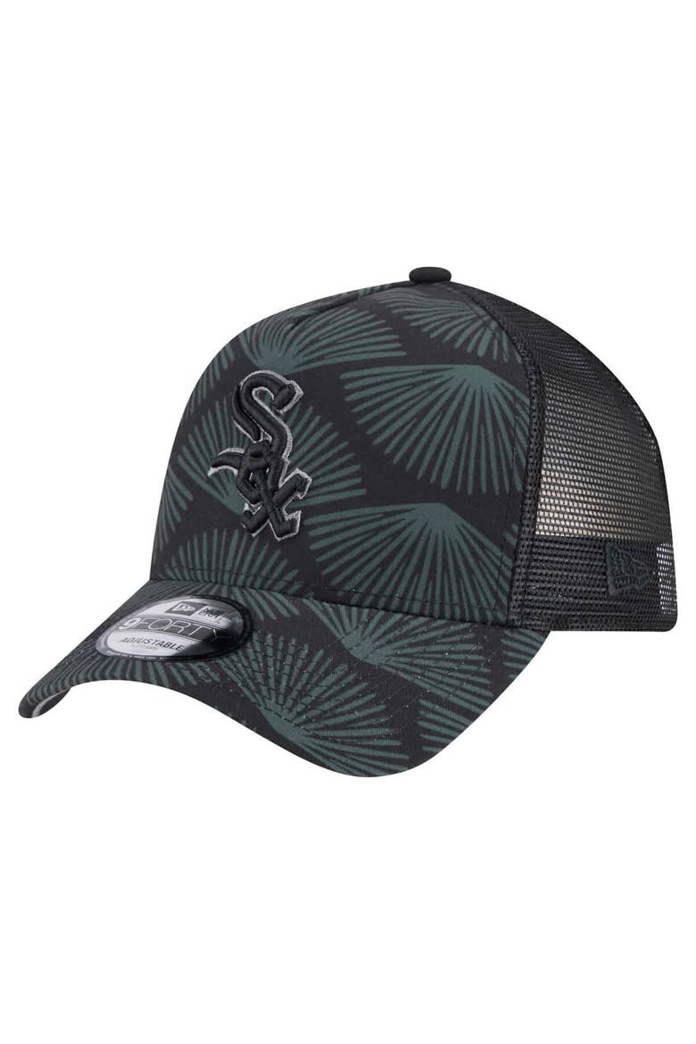 Men's New Era  Black Chicago White Sox 9FORTY A-Frame Trucker Adjustable Hat, Main, color, Black