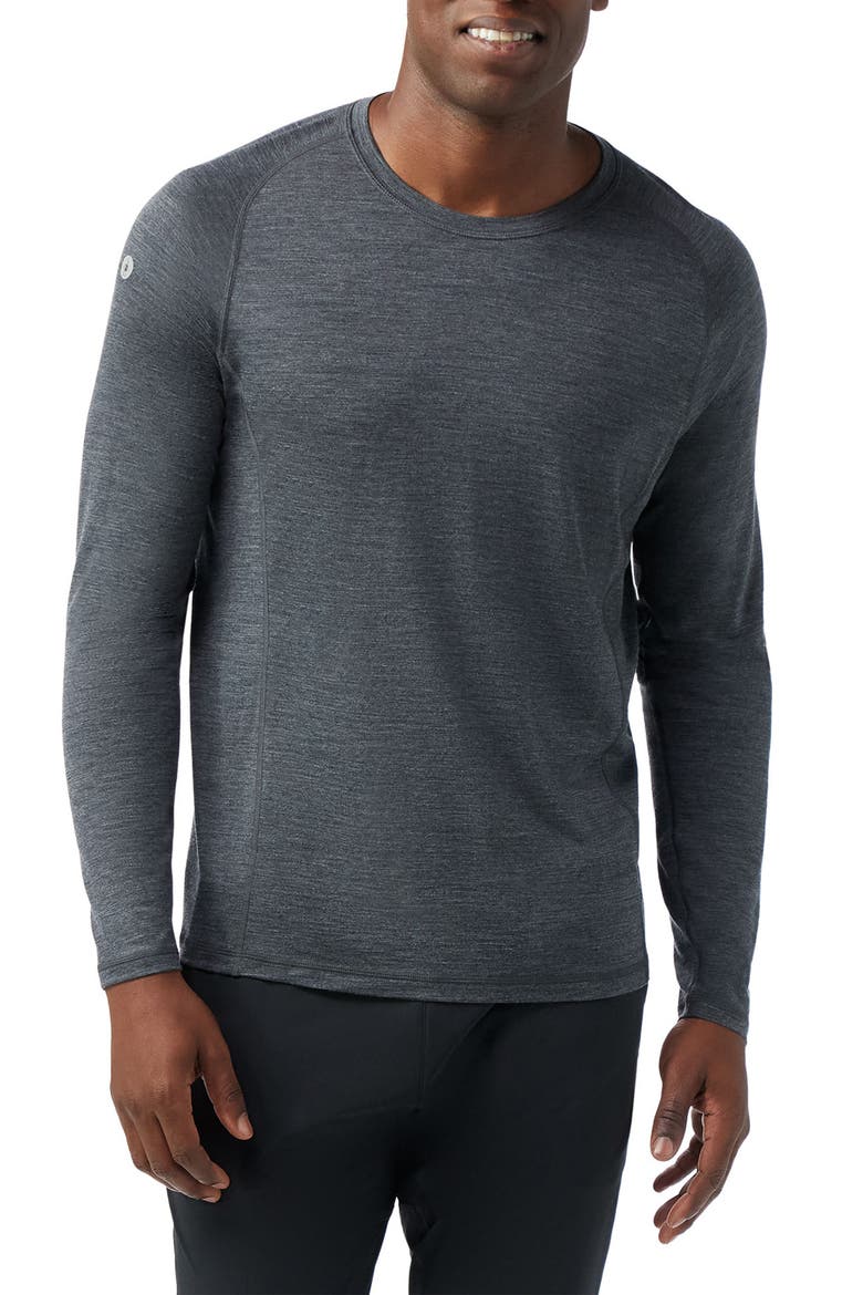 Active Ultralight Long Sleeve Performance T-Shirt, Main, color, CHARCOAL HEATHER