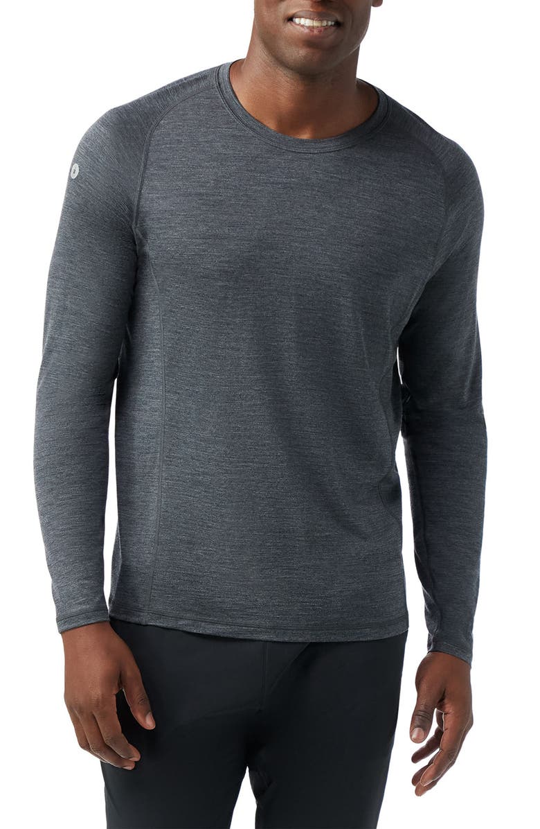 Smartwool Active Ultralight Long Sleeve Performance T-Shirt, Main, color, Charcoal Heather