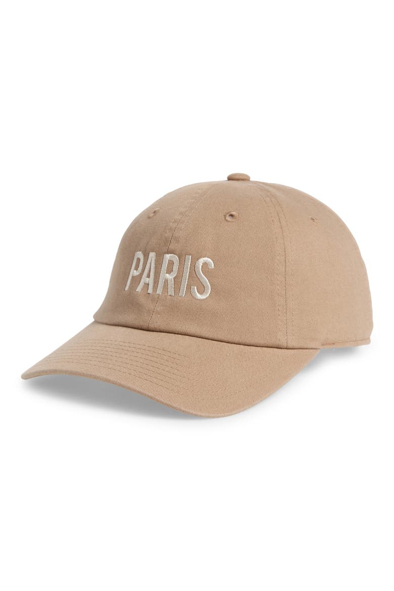 Paris Cotton Baseball Cap, Main, color, KHAKI