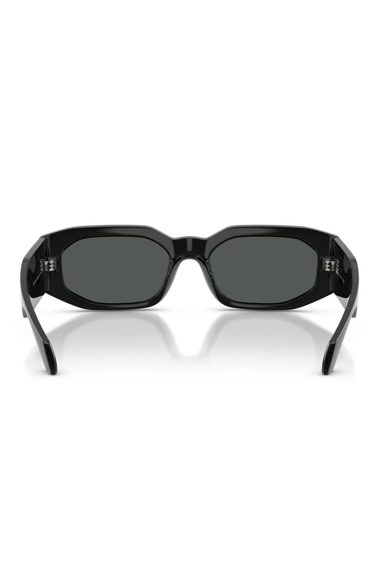 55mm Irregular Sunglasses, Alternate, color, BLACK / DARK GREY