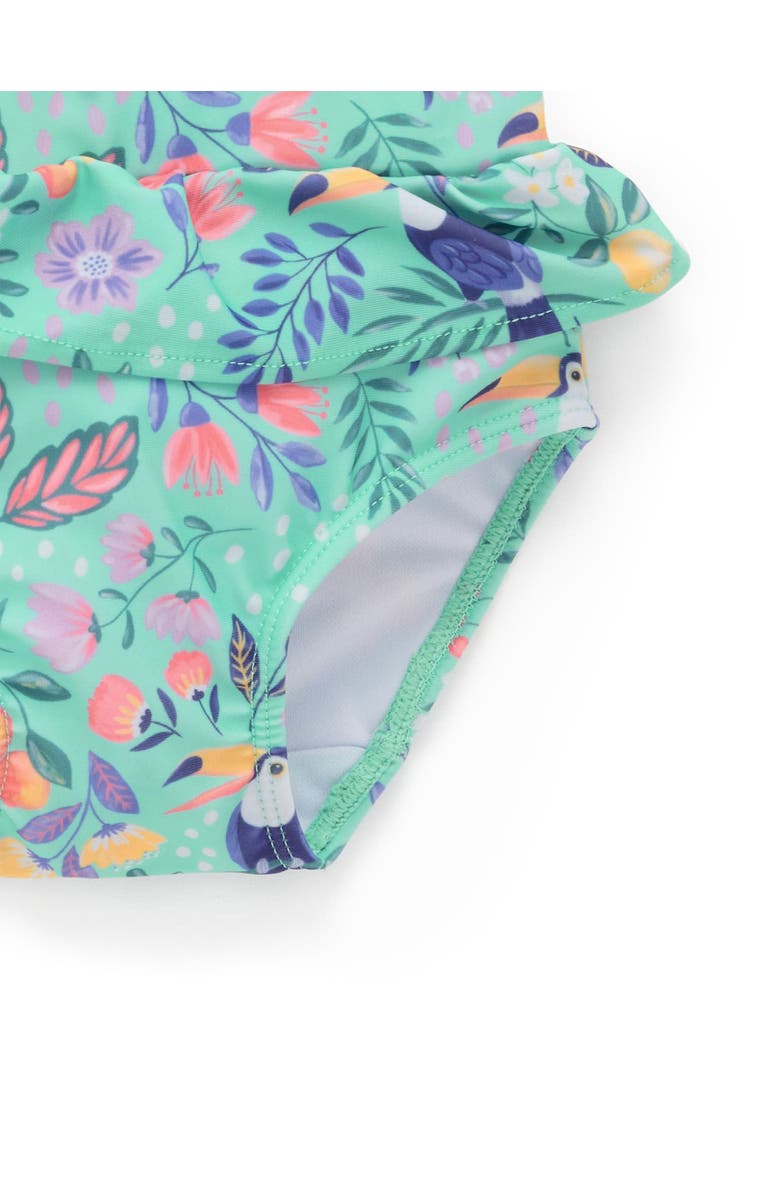 Purebaby Printed Longsleeve Rashie Swim Set, Alternate, color, Toucan Print