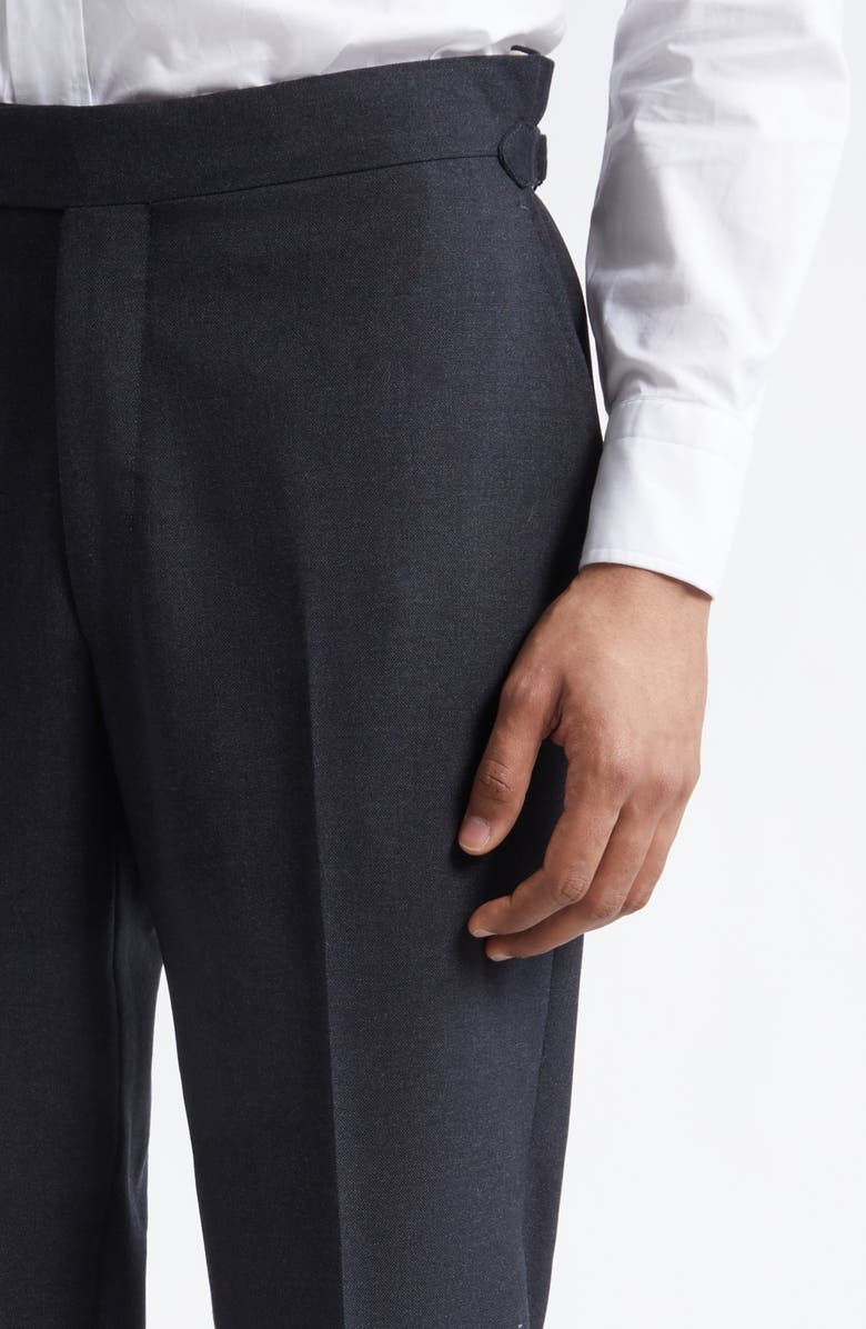 J. Mueser Waverly Single Pleat Tapered Trousers, Alternate, color, Dark Navy