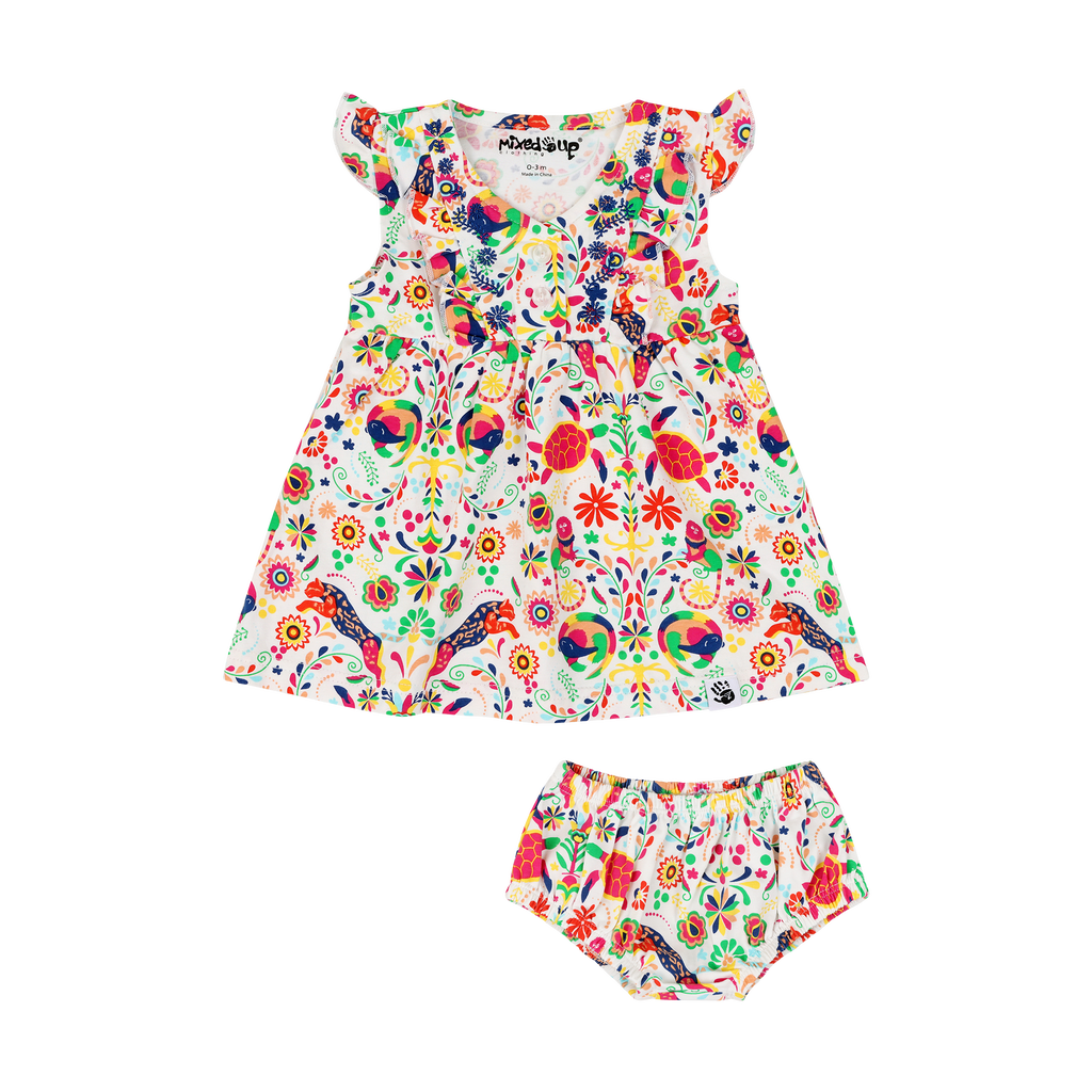 Mixed Up Clothing Baby Vestito Dress Set in Animal Arabesque  product
