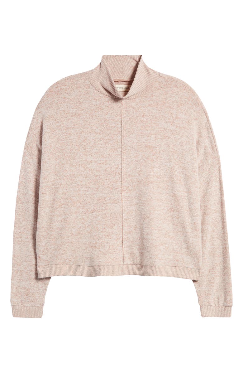Lucky Brand Cloud Mock Neck Sweater, Alternate, color, Mocha Mous