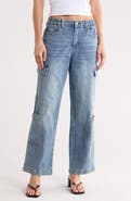Madden Girl Cargo Pocket Wide Leg Jeans