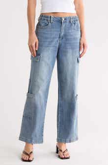 Madden Girl Cargo Pocket Wide Leg Jeans