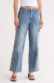 Madden Girl Cargo Pocket Wide Leg Jeans