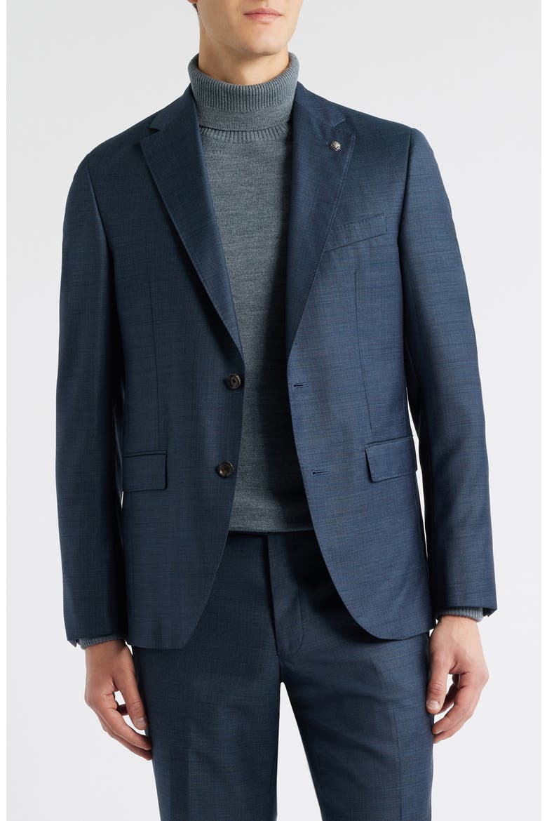 Esprit Dark Teal Mélange Wool Suit, Alternate, color, DARK TEAL